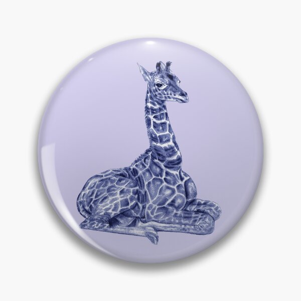 Item preview, Lying giraffe - blue colorized version designed and sold by SylvieG18.