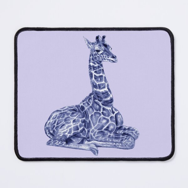 Item preview, Lying giraffe - blue colorized version designed and sold by SylvieG18.