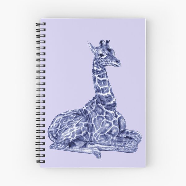 Item preview, Lying giraffe - blue colorized version designed and sold by SylvieG18.