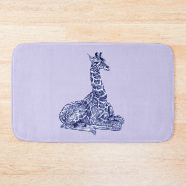 Item preview, Lying giraffe - blue colorized version designed and sold by SylvieG18.