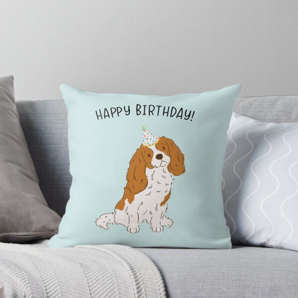 Aperçu de l'œuvre Blenheim Cavalier King Charles Spaniel Cavie Chien Joyeux Anniversaire créée et vendue par thepawster.