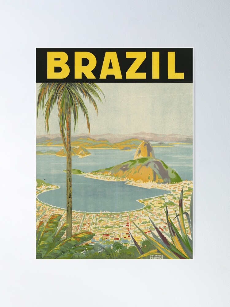 Thumbnail 1 of 3, Poster, 1940s Painting of Brazil designed and sold by Lueshis.