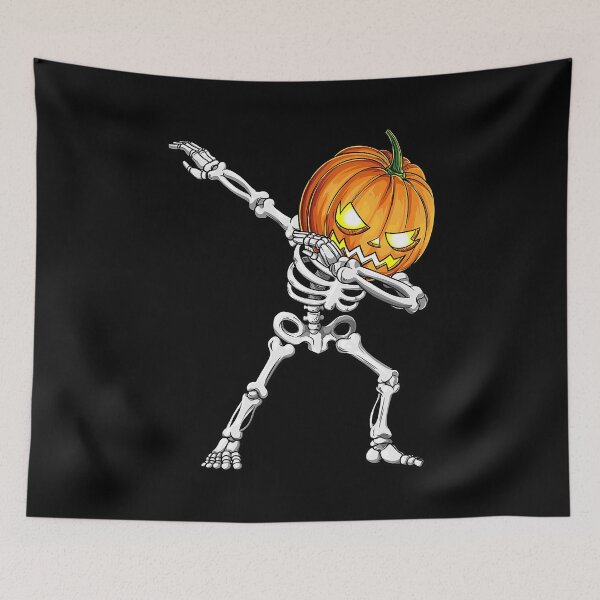 Item preview, Halloween Dabbing Skeleton Scary Pumpkin Jack O Lantern designed and sold by MalloWilli.