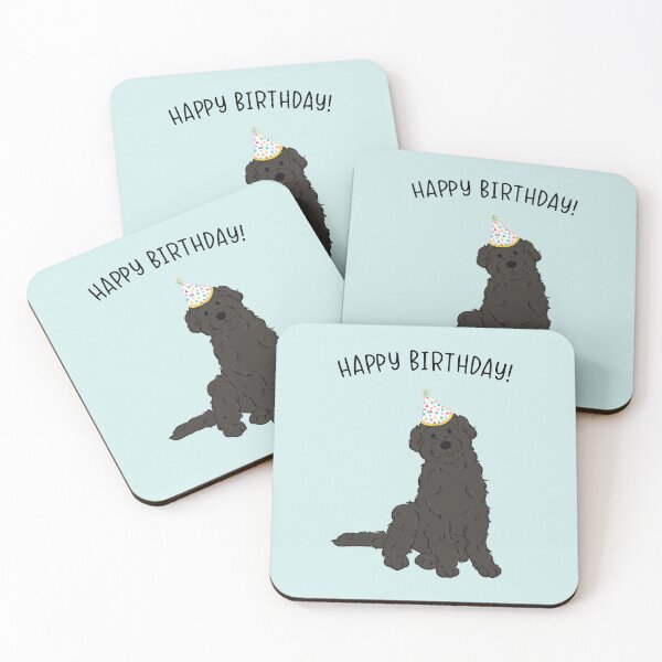 Item preview, Black Labradoodle Doodle Dog Happy Birthday designed and sold by thepawster.