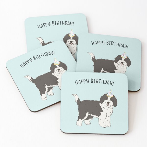 Item preview, Sheepadoodle Sheeppoo Doodle Dog Happy Birthday designed and sold by thepawster.