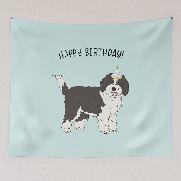 Item preview, Sheepadoodle Sheeppoo Doodle Dog Happy Birthday designed and sold by thepawster.