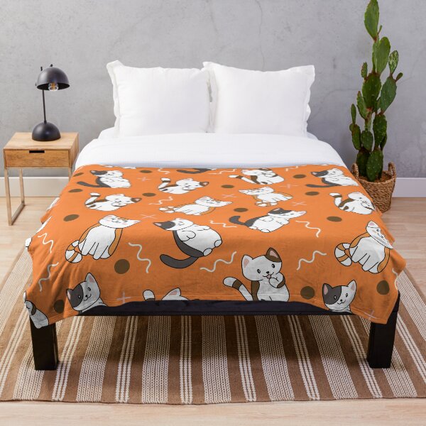 Item preview, Cute Calico Cat Pattern on Orange designed and sold by Sport-it.