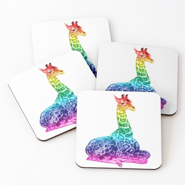 Item preview, Lying giraffe - rainbow colorized version 1 designed and sold by SylvieG18.