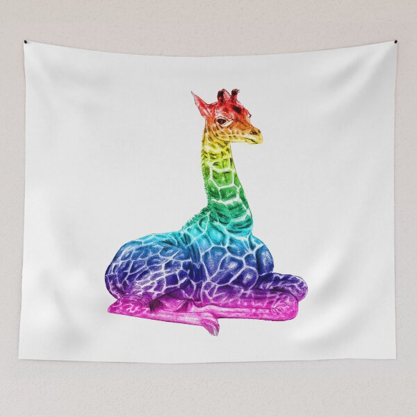 Item preview, Lying giraffe - rainbow colorized version 1 designed and sold by SylvieG18.