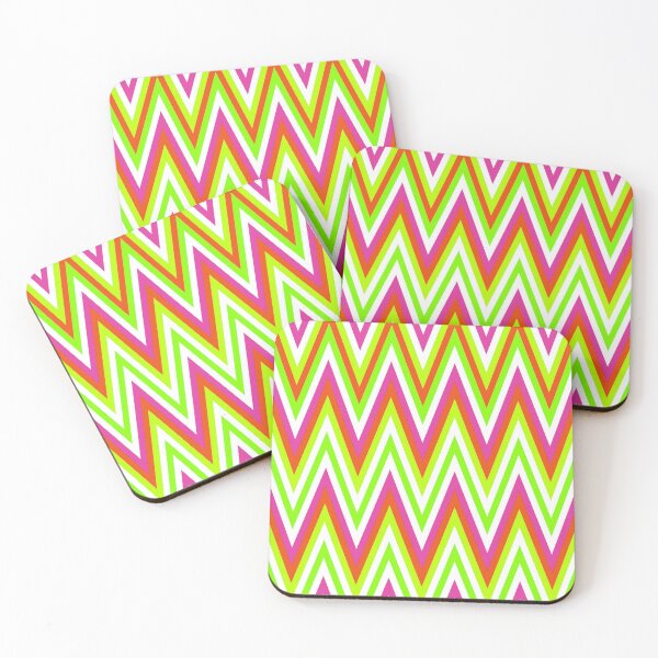 Item preview, Chevron Design In Green Lime Red Pink Zigzags designed and sold by taiche.