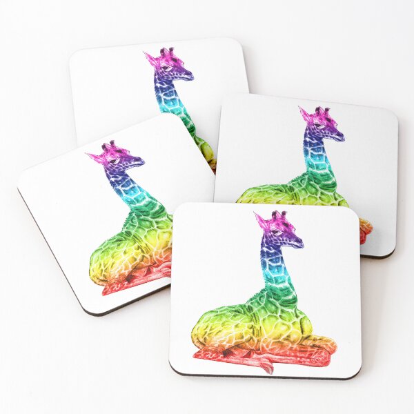 Item preview, Lying giraffe - rainbow colorized version 2 designed and sold by SylvieG18.