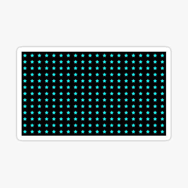 Blue Stars Pattern on Black Background Glossy Sticker