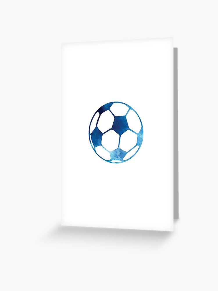 Carte De Vœux Ballon De Soccer Bleu Par Gracehertlein Redbubble