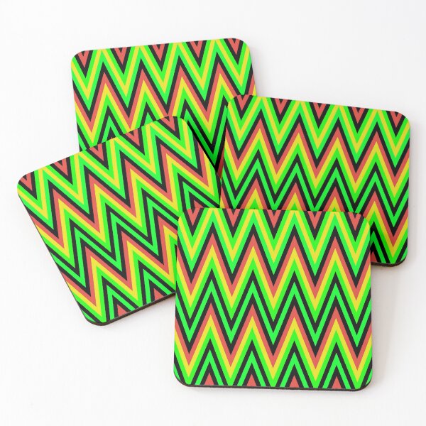 Item preview, Chevron Design In Green Yellow Red Zigzags designed and sold by taiche.
