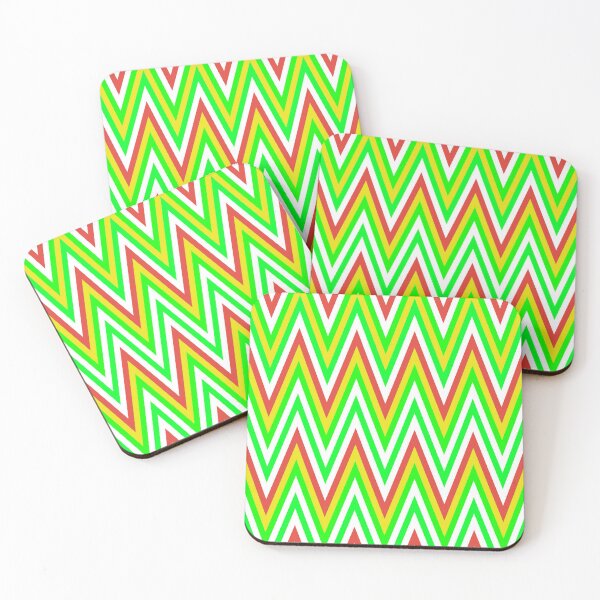 Item preview, Chevron Design In Green Yellow Red Zigzags designed and sold by taiche.