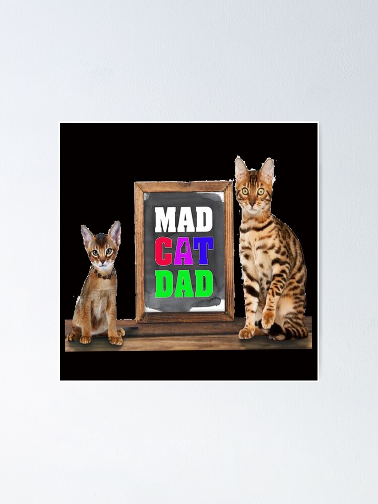 "Funny Cat Dad Quotes Mad Cat Dad" Poster for Sale by Said1998