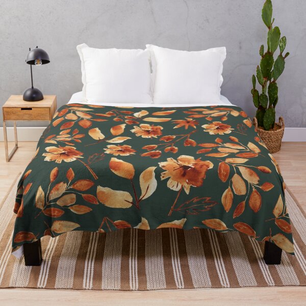 Item preview, Dried Flowers & Leaves On A Dark Green Background designed and sold by ThePeanutSeries.
