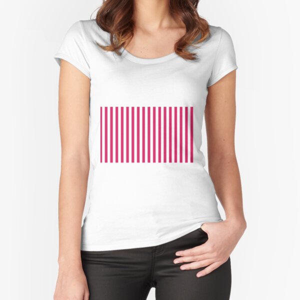 Red Stripes Fitted Scoop T-Shirt