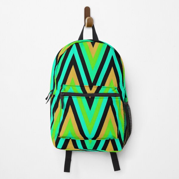 Item preview, Chevron Design In Pale Orange Blue Green Zigzags designed and sold by taiche.