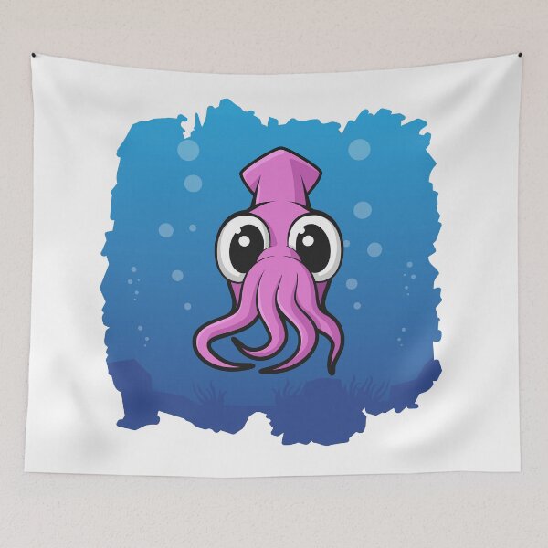 Item preview, Cute Pink Squid In The Sea | White designed and sold by Teenker.