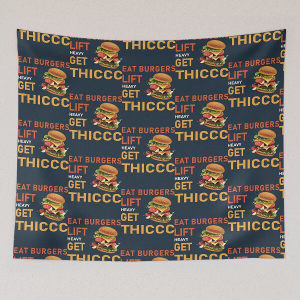 Item preview, Eat Burgers Lift Heavy Get Thiccc Unisex T-Shirt, V-Neck, Sweatshirt, Kid T-Shirt, Youth designed and sold by OnJaysWingss.