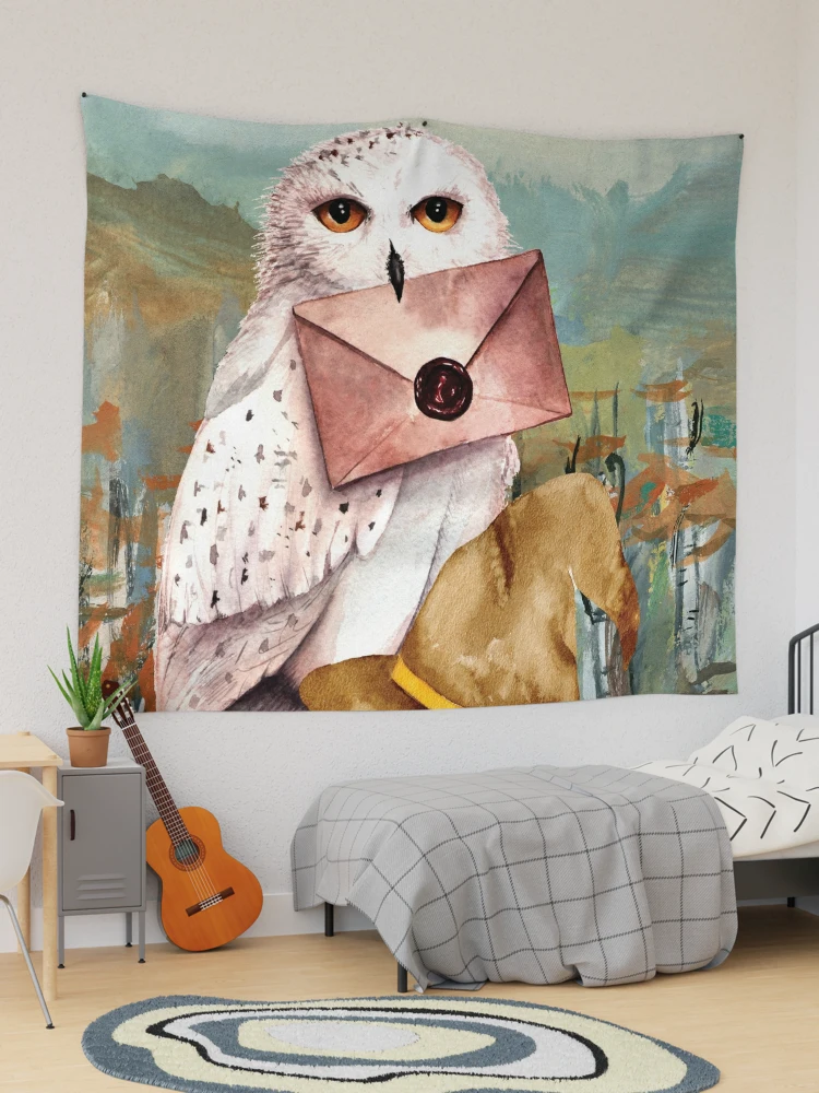 Harry Owl Watercolor Painting by Geek Street Tees Spiral Notebook for Sale  by GeekStreetTees