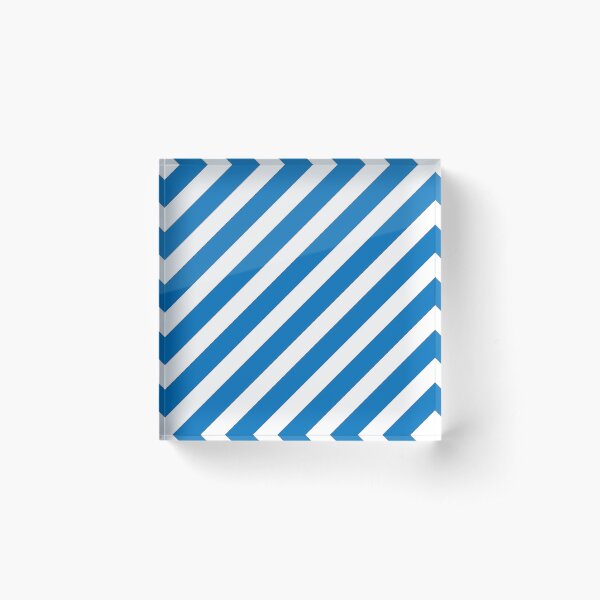 Blue Stripes Tilted Acrylic Block
