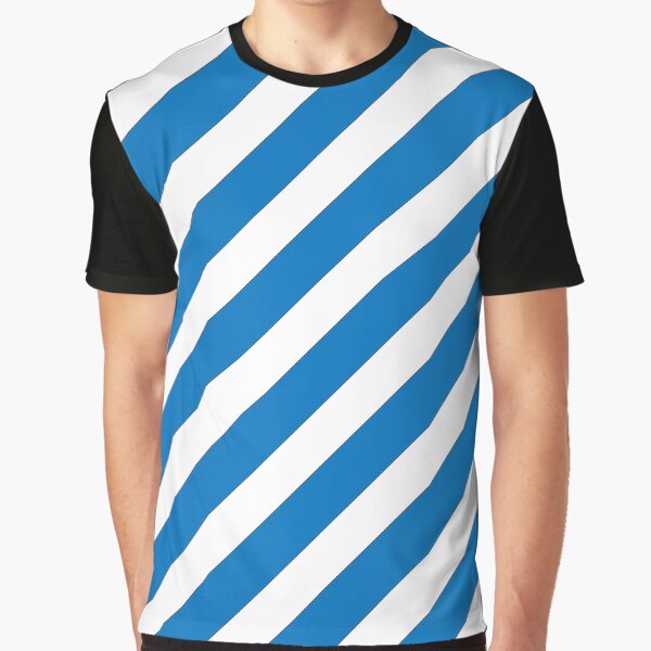 Blue Stripes Tilted Graphic T-Shirt