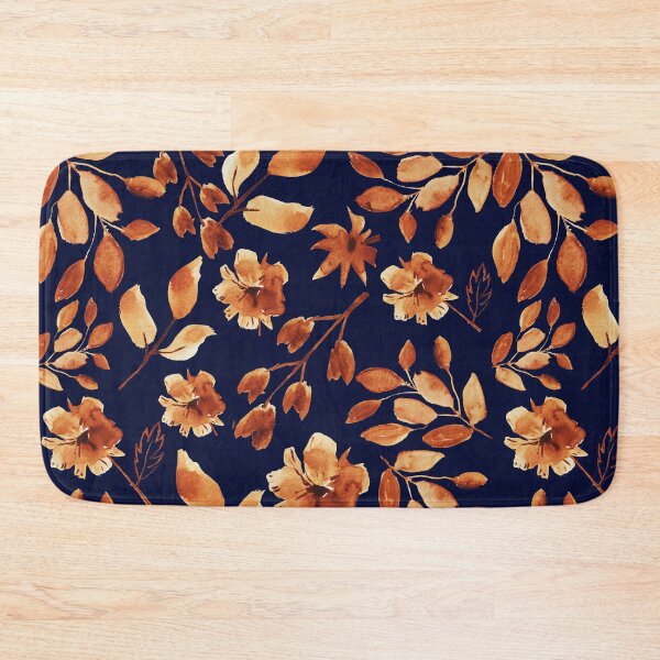 Item preview, Dried Flowers and Leaves On A Dark Blue Background designed and sold by ThePeanutSeries.