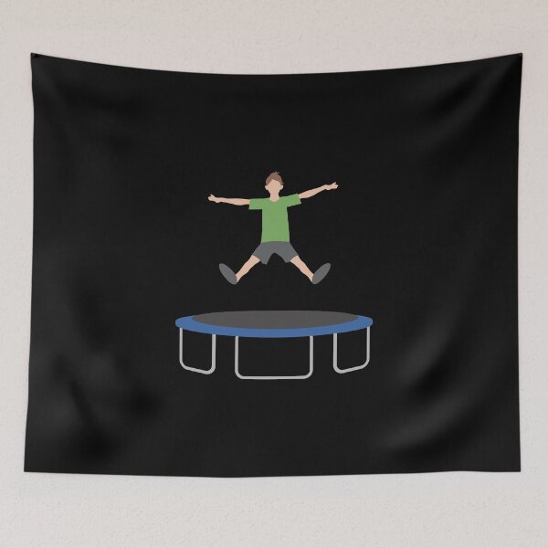 Item preview, Boy jumping on trampoline designed and sold by Pixelish.