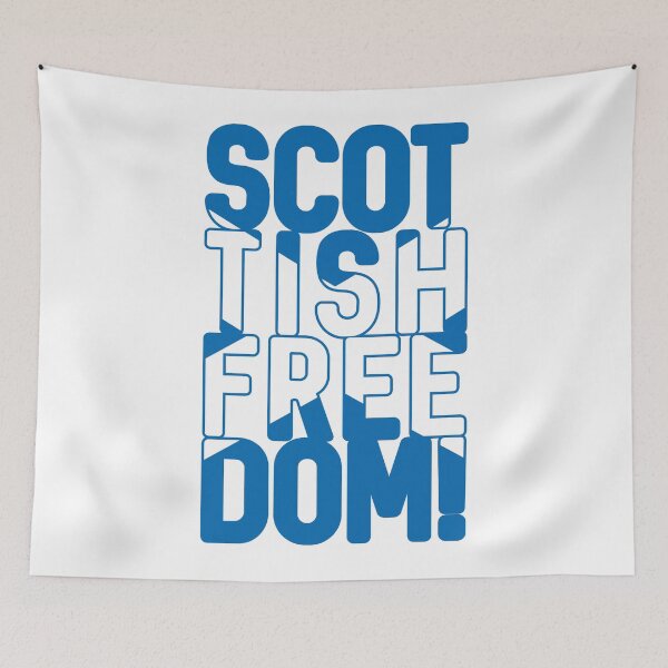 Item preview, SCOTTISH FREEDOM!, Scottish Independence Saltire Flag Text Slogan designed and sold by MacPean.