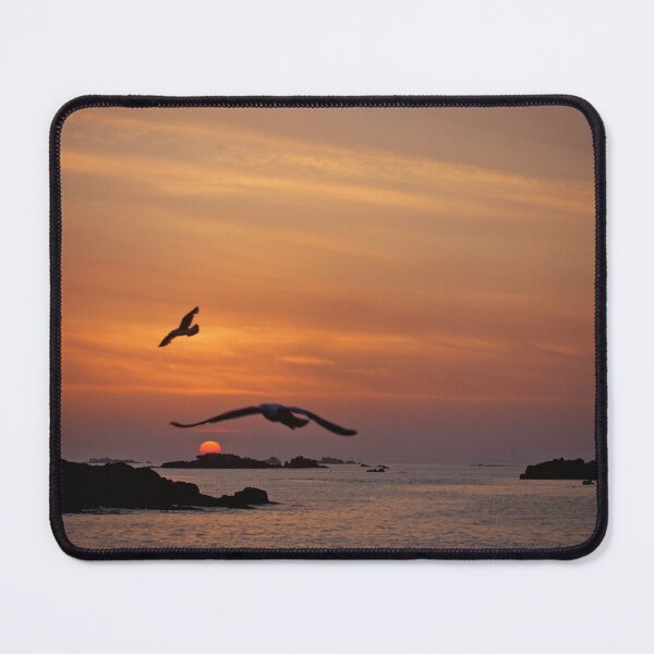 Item preview, sunset and flight of seagulls island of glénan fouesnant finistère designed and sold by Nebulae-Art.