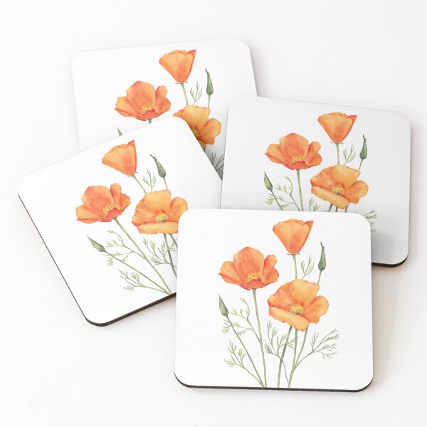 Item preview, Watercolor California poppies  designed and sold by InnaPatiutko.