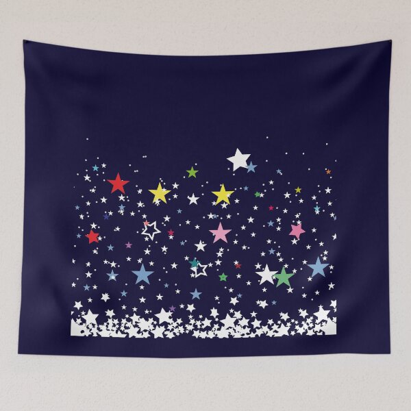 Item preview, Colored stars on blue background, seamless horizontal stock vector illustration clip art for web header or cover designed and sold by paolboa.