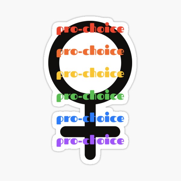 Rainbow Pro-Choice Woman Symbol Sticker