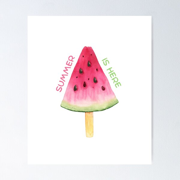 Item preview, Summer is here, with cute and fresh watermelon sundae design T-Shirt designed and sold by Tarikbouchmal.
