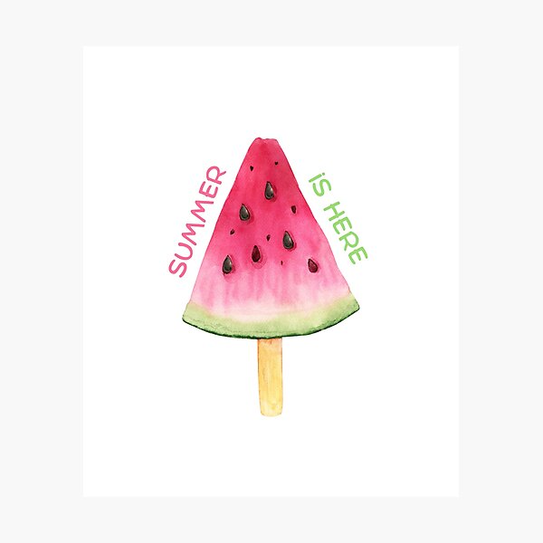 Item preview, Summer is here, with cute and fresh watermelon sundae design T-Shirt designed and sold by Tarikbouchmal.