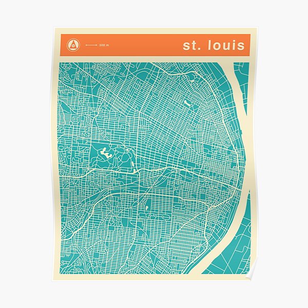 ST. LOUIS MAP Poster