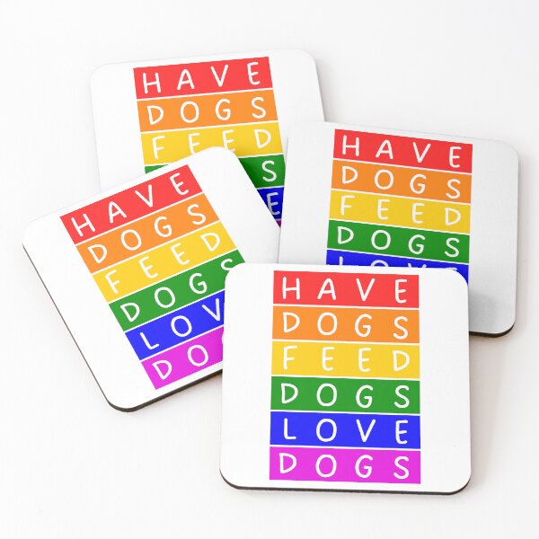Item preview, Have dogs, feed dogs, love dogs - Basic colors rainbow  designed and sold by RainbowWordLand.