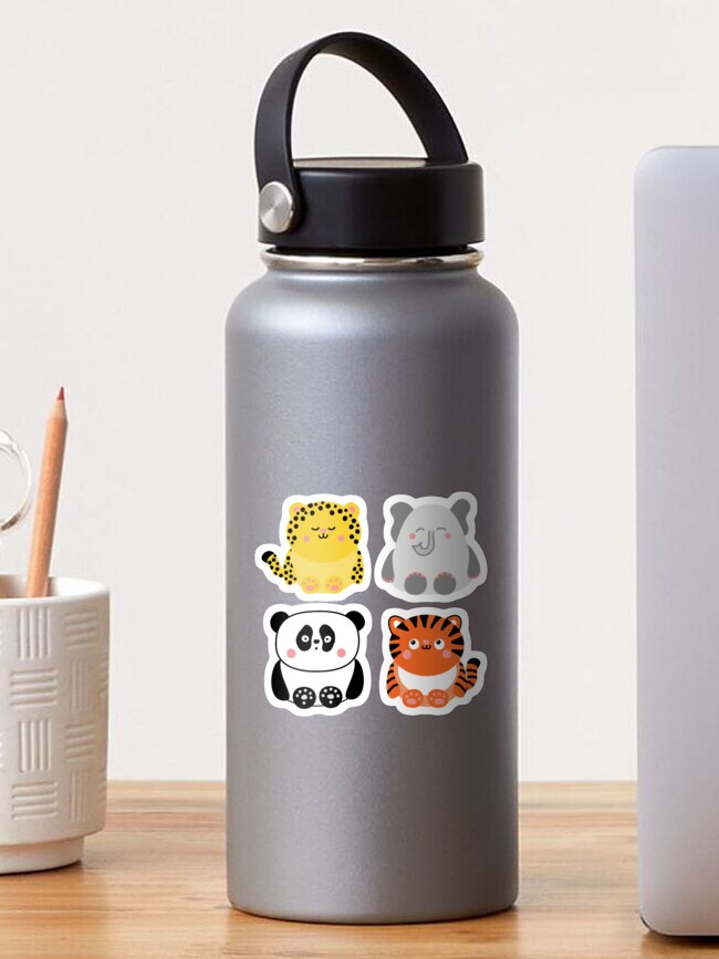 Thumbnail 1 of 3, Sticker, Cute Kawaii Leopard, Elephant, Panda and Tiger designed and sold by leopardynonsens.