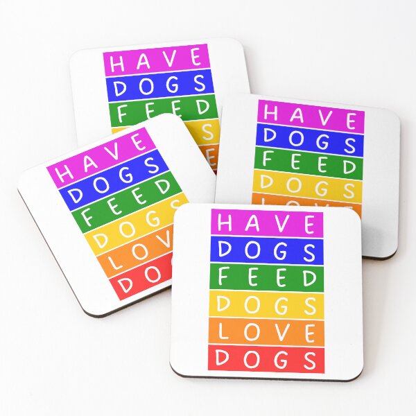 Item preview, Have dogs, feed dogs, love dogs - Basic colors rainbow - Violet to red designed and sold by RainbowWordLand.