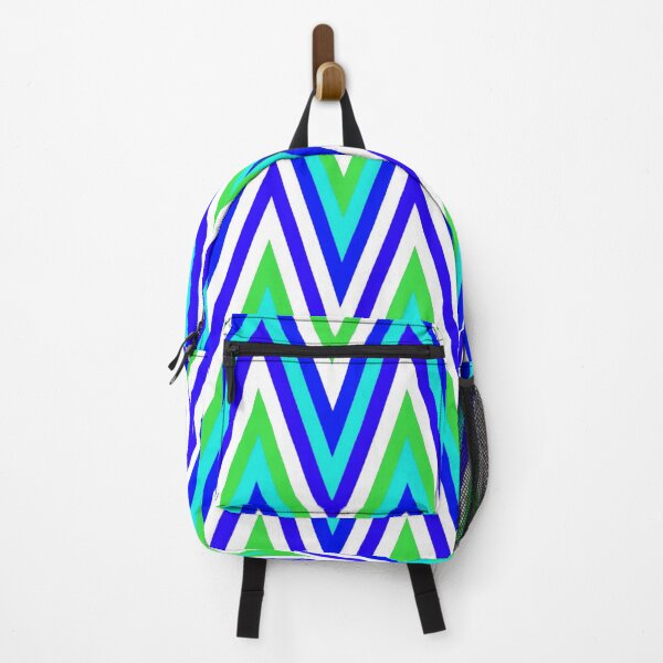 Item preview, Chevron Design In Deep Blue Lime Green Zigzags designed and sold by taiche.