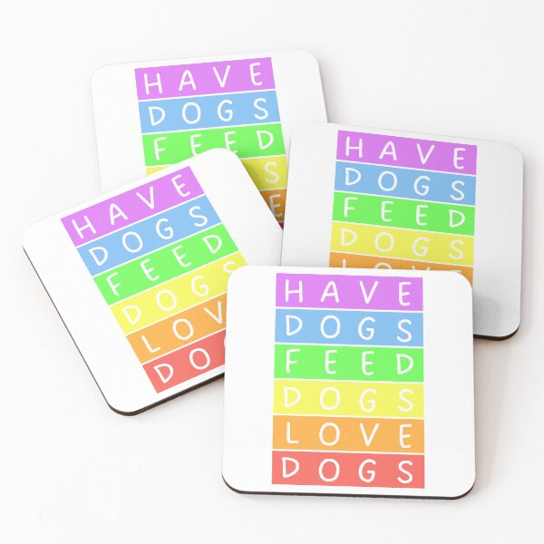 Item preview, Have dogs, feed dogs, love dogs - Pastel colors rainbow - Violet to red designed and sold by RainbowWordLand.