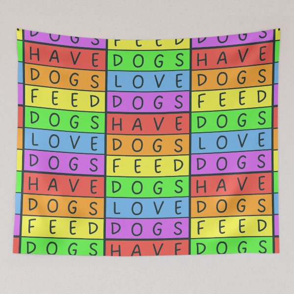 Item preview, Have dogs, feed dogs, love dogs - Pastel colors rainbow - Grey text designed and sold by RainbowWordLand.