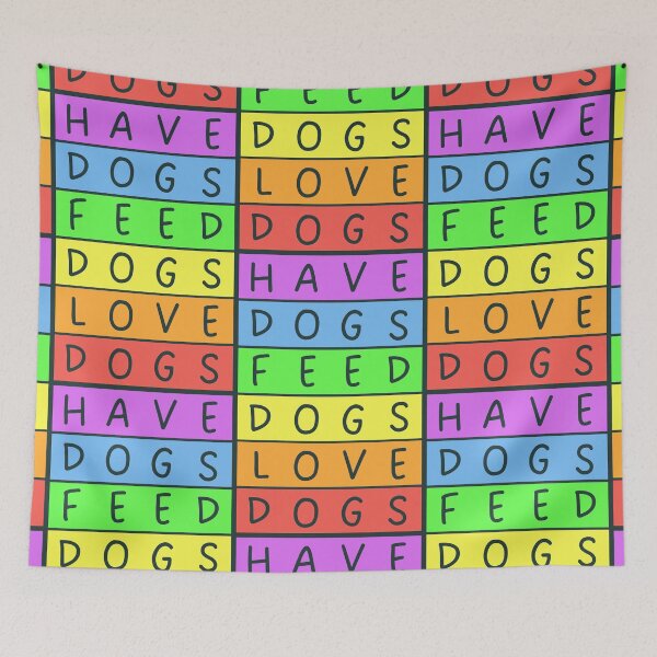 Item preview, Have dogs, feed dogs, love dogs - Pastel colors rainbow - Violet to red - Grey text designed and sold by RainbowWordLand.