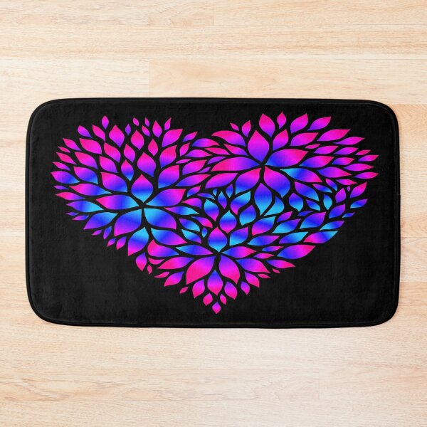 Item preview, Purple Blue Flower Pattern Heart  designed and sold by Deborah Camp.