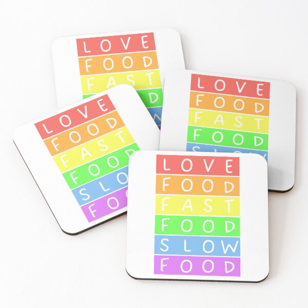 Item preview, Love food, fast food, slow food - Pastel colors rainbow designed and sold by RainbowWordLand.