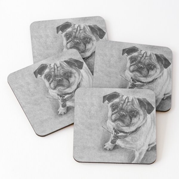 Item preview, Cute Sitting Pug Graphite Drawing  designed and sold by ElijartJane.