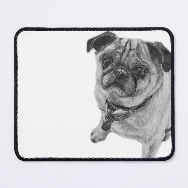 Item preview, Cute Sitting Pug Graphite Drawing designed and sold by ElijartJane.