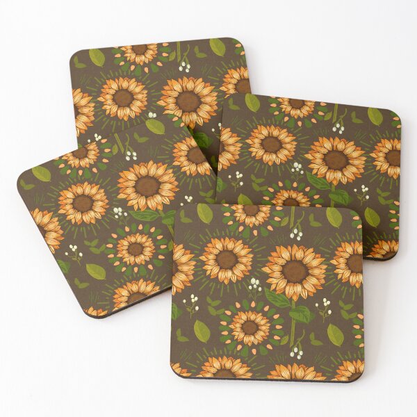 Item preview, Detailed Sunflower Stem Seamless pattern: Dark Version designed and sold by Jessiemay-arts.
